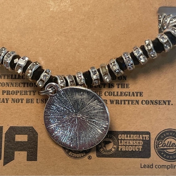 Silver and Red Collegiate Pendant Necklace - Picture 4 of 5